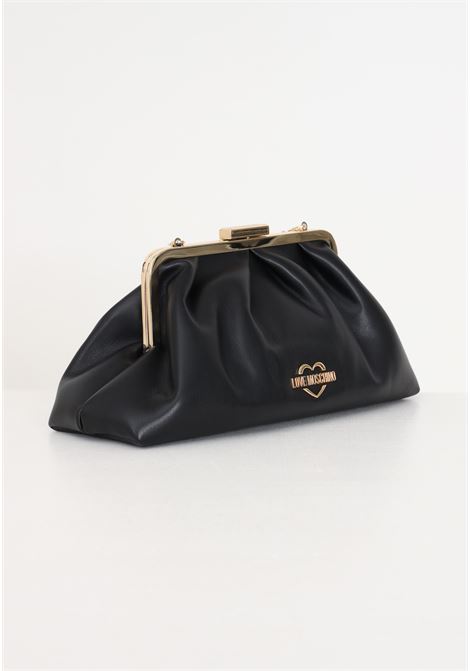 Black women's bag with Heart logo golden metal chain LOVE MOSCHINO | JC4341PP0IKT0000